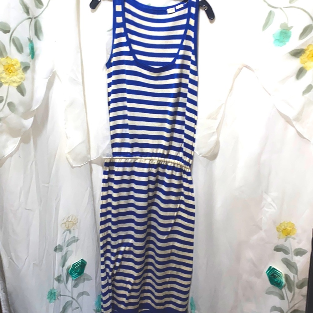 MERCERIZED COTTON TANK SWEATER DRESS DEEP SCOOP NECKLINE SZ M